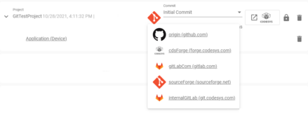 Screenshot CODESYS Automation Server Git